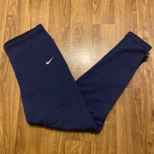 Vintage Y2K Nike Fleece Sweatpants Mens Medium Swoosh Track Joggers Gym Blue